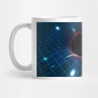 Black hole warping space-time, artwork (F002/7878) Mug